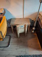 Leuk steigerhouten kinder speeltafeltje met stoeltje, Ophalen, Minder dan 50 cm, Gebruikt, Vintage