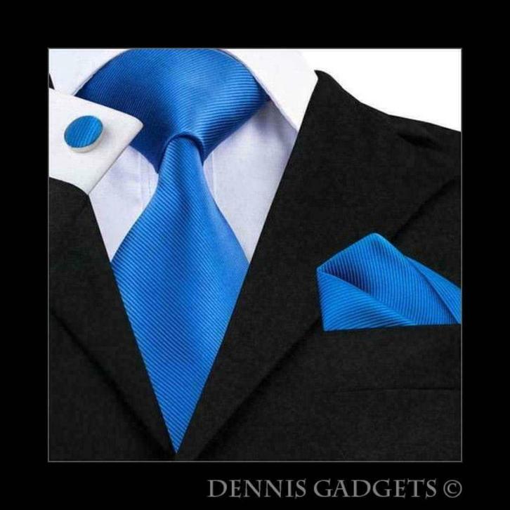 Dennis Gadgets: 100 % zijden stropdas ( 3 delig !! ) DG 0850, Kleding | Heren, Stropdassen, Nieuw, Effen, Blauw, Ophalen of Verzenden