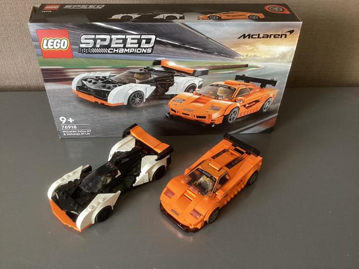 Lego Speed Champions 76918 McLaren Solus GT & McLaren F1 LM, Kinderen en Baby's, Speelgoed | Duplo en Lego, Zo goed als nieuw