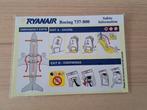 Ryanair 737-800 flight safety card, Verzamelen, Ophalen of Verzenden, Gebruikt, Schaalmodel