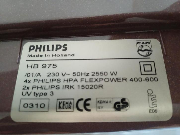 Philips zonnebank HB 975 met aparte infraroodlampen, Witgoed en Apparatuur, Zonnebanken en Gezichtsbruiners, Zo goed als nieuw