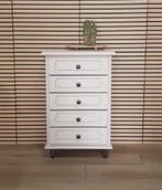 🌸 Prachtige ladekast, in mooie taupe kleur! Zwarte pootjes, Huis en Inrichting, Kasten | Ladekasten, Ophalen, 5 laden of meer