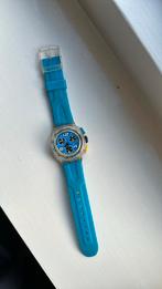 Swatch horloge - blauw, Sieraden, Tassen en Uiterlijk, Horloges | Dames, Kunststof, Gebruikt, Ophalen of Verzenden, Swatch