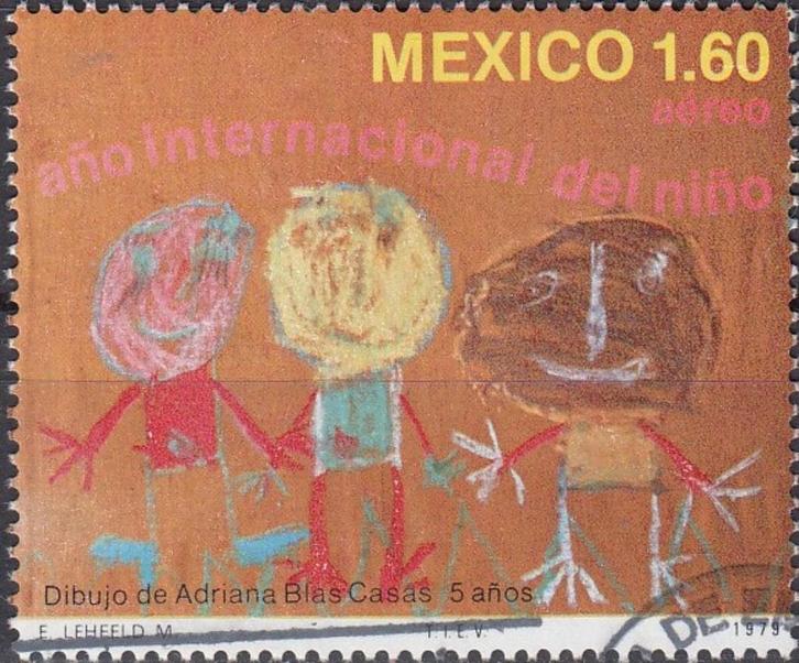 Mexico - 1979 -JVK-8- Jaar van het Kind - Airmail - Tekening, Postzegels en Munten, Postzegels | Amerika, Gestempeld, Midden-Amerika