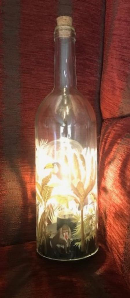Nieuw: tafellamp fleslamp tuinlamp dieren planten 34,5 cm, Huis en Inrichting, Lampen | Tafellampen, Nieuw, Minder dan 50 cm, Glas