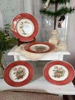 Sarah’s Garden Primula ontbijt borden 21 cm 4 stks, Ophalen, Gebruikt, Porselein, Bord of Schaal