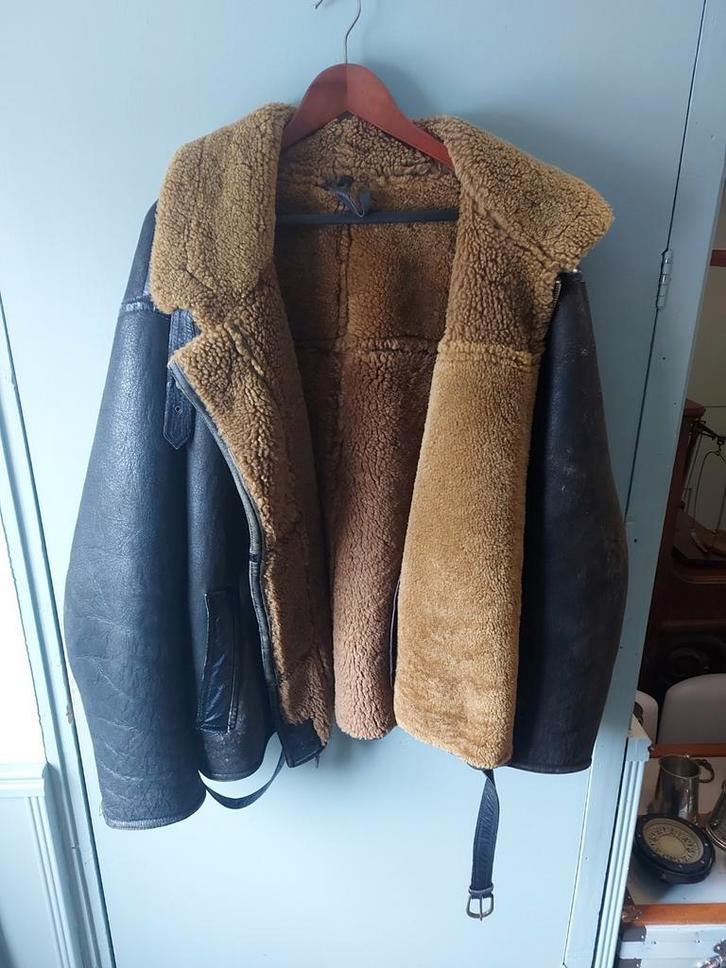 Vintage lammy coat - maat 56 XL, Kleding | Heren, Jassen | Winter, Gedragen, Maat 56/58 (XL), Bruin, Ophalen