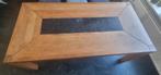 Blanke eikenhouten eettafel met ingelegde leisteen, Huis en Inrichting, Tafels | Eettafels, Ophalen, Gebruikt, Eikenhout, 50 tot 100 cm