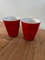 Hema bekers rood, Huis en Inrichting, Ophalen of Verzenden, Zo goed als nieuw, Overige stijlen, Kop(pen) en/of Schotel(s)
