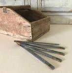 Vintage Franse duimstok (Duralumin) aluminium / koper 2 mtr, Antiek en Kunst, Ophalen of Verzenden