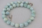 LARIMAR ( 14 mm ) ketting, Verzenden, Zilver, Ketting, Met edelsteen