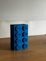 Lego blok vaas / decoratie mettalic blauw, Kunststof, Blauw, Ophalen of Verzenden, Zo goed als nieuw