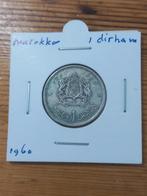 Marokko 1 dirham 1960 zilver, Ophalen of Verzenden, Overige landen