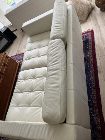 Ikea bank Landskrona wit leer, voetenbank is verkocht - afbeelding 3