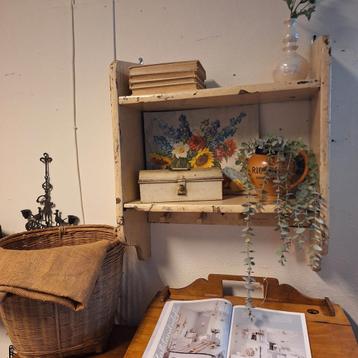 Brocante crème wit regaal keukenrek  beschikbaar voor biedingen