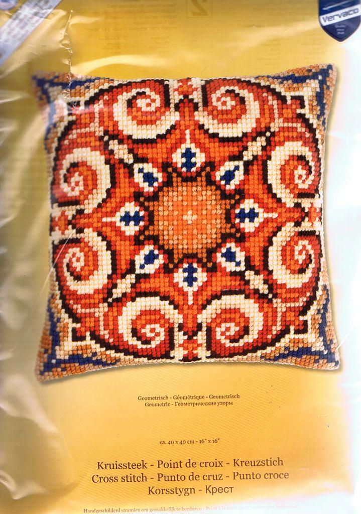 Cado vervaco borduurpakket kussen, geometrisch, Hobby en Vrije tijd, Borduren en Borduurmachines, Nieuw, Borduurpakket, Handborduren