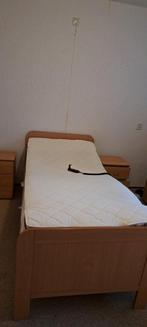 Senioren elektrisch verstelbaar bed + 2 nachtkastjes, Ophalen, 90 cm, Eenpersoons, Bruin