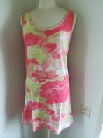 YEST FASHION jurk roze lime wit bloemen maat L, Kleding | Dames, Maat 38/40 (M), YEST FASHION, Wit, Ophalen of Verzenden