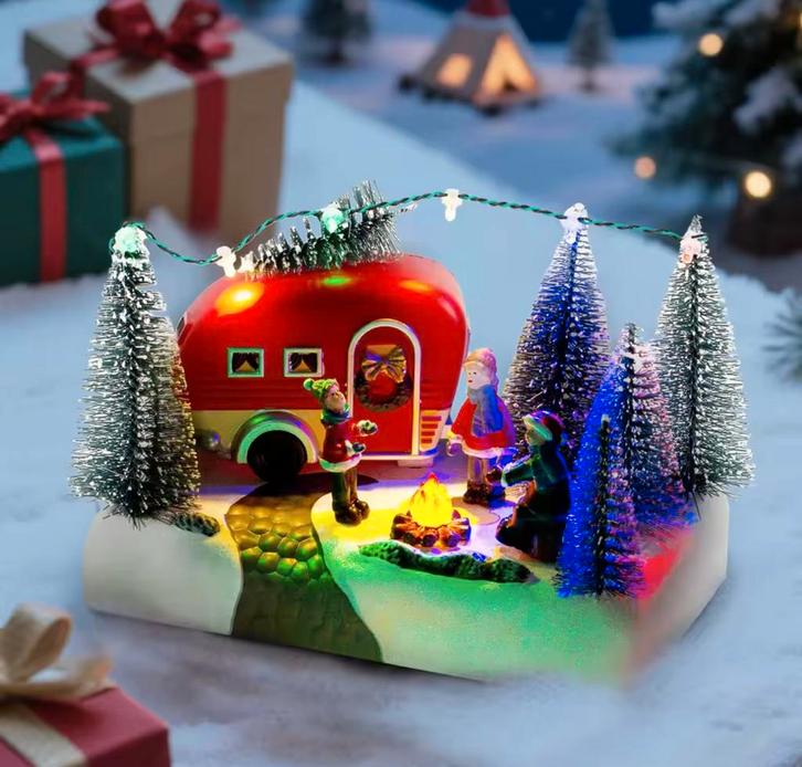 Kerstdorp Miniatuur - Kerst Camper Mini NIEUW!, Diversen, Kerst, Nieuw, Verzenden