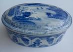 Chinees Blauw Wit Porselein Trinket Box Ovaal Vintage, Ophalen of Verzenden