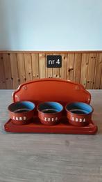 EMAILLE GEVLAMD/TERRACOTTA ZAND ZEEP EN SODA MET REKJE., Antiek en Kunst, Ophalen of Verzenden