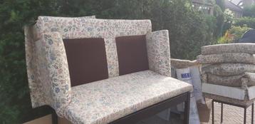 2 Zits bankje + fauteuil met voetenbankje - gratis afhalen