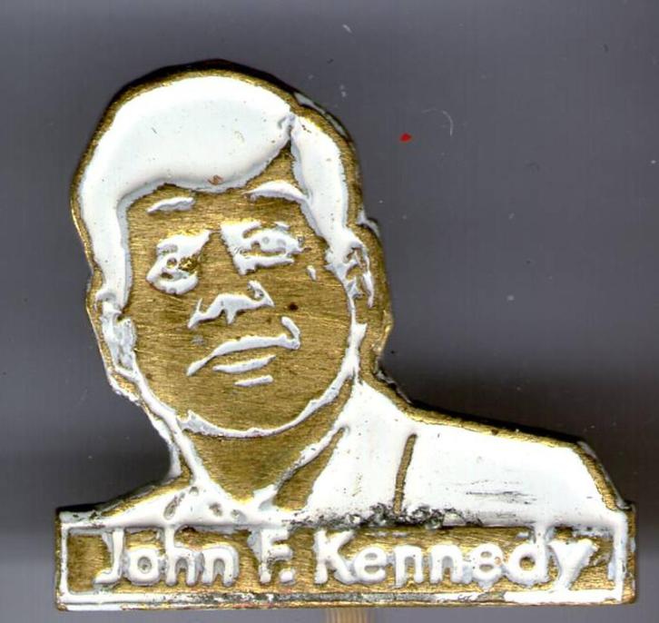 John F. Kennedy wit op koper president speldje ( S_025 ), Verzamelen, Speldjes, Pins en Buttons, Nieuw, Speldje of Pin, Figuurtje
