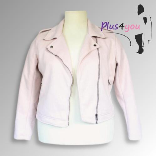 30488 Zgan Roze bikerjasje  mt 44  J08, Kleding | Dames, Grote Maten, Zo goed als nieuw, Jasje of Colbert, Roze, Ophalen of Verzenden