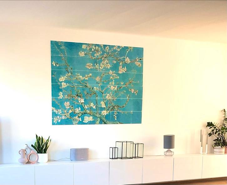 Grote IXXI Amandelbloesem Van Gogh, Antiek en Kunst, Antiek | Wandborden en Tegels, Ophalen