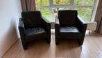 Twee lederen fauteuils, Huis en Inrichting, Fauteuils, Ophalen, Zo goed als nieuw, Strak, modern, 50 tot 75 cm