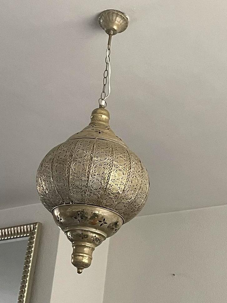 2x Marokkaanse Sfeerlamp - Arabische Stijl, Huis en Inrichting, Lampen | Hanglampen, Gebruikt, Minder dan 50 cm, Metaal, Ophalen of Verzenden