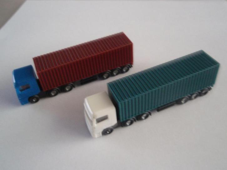 Containervrachtwagens n-spoor., Hobby en Vrije tijd, Modeltreinen | N-Spoor, Nieuw, Overige typen, Ophalen of Verzenden