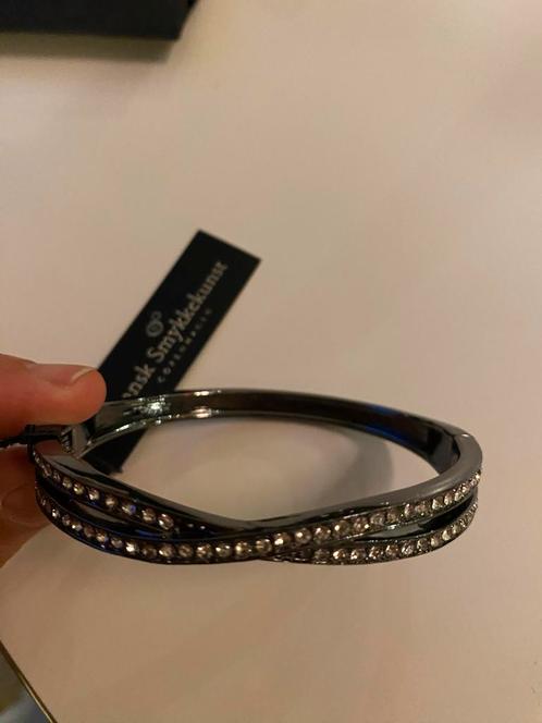 Zwart Zilveren Armband met Steentjes, Sieraden, Tassen en Uiterlijk, Armbanden, Nieuw, Overige materialen, Zwart, Met strass, Ophalen of Verzenden