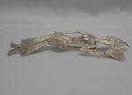 Zilveren prachtige grote filigrain broche nr.1912, Sieraden, Tassen en Uiterlijk, Antieke sieraden, Verzenden, Zilver, Broche