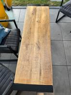 Robuuste Sidetable met Houten Blad, Huis en Inrichting, Tafels | Sidetables, Ophalen, 100 tot 150 cm, Industrial, 25 tot 50 cm