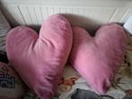 Roze hartvormige sierkussens, Huis en Inrichting, Ophalen of Verzenden, Zo goed als nieuw, Roze, Hartvormig