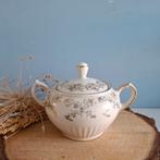 Mosa Maastricht, crèmekleurig suikerpotje met gouden bloemen, Antiek en Kunst, Ophalen of Verzenden