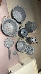 Lotje grijs gewolkte emaille, Antiek en Kunst, Ophalen