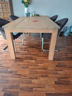 Eetkamertafel teakhout met 5 stoelen, Huis en Inrichting, Ophalen, Zo goed als nieuw, Rechthoekig, 50 tot 100 cm