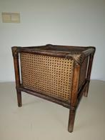 Rotan rattan vintage plantenbak met webbing, Ophalen of Verzenden, Zo goed als nieuw, Rond, Minder dan 60 cm