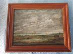 Schilderij Rivierlandschap in nette lijst; Ongesigneerd, Antiek en Kunst, Kunst | Schilderijen | Klassiek, Ophalen of Verzenden