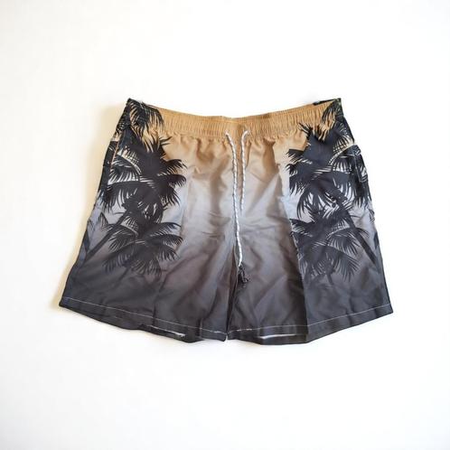 Zwembroek - zwemshort grijs beige zwart met palmbomen 5XL, Kleding | Heren, Badmode en Zwemkleding, Zwemshort, Overige maten, Zwart