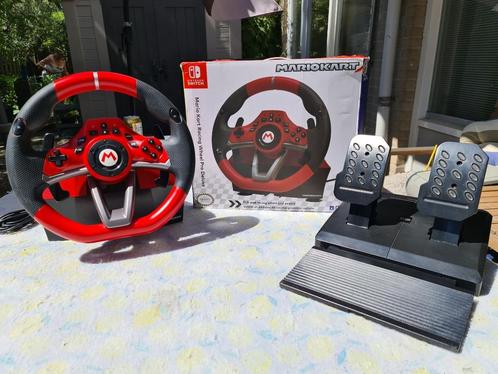 Mario Kart Racing Wheel Pro Deluxe, Spelcomputers en Games, Spelcomputers | Nintendo Switch, Zo goed als nieuw, Switch OLED, Met 1 controller