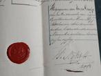 1855, ZEGEL, SCHULDBEKENTENIS AAN MINISTER, DOCUMENT., Ophalen of Verzenden