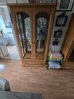 Grenen vitrinekast, Huis en Inrichting, Kasten | Vitrinekasten, Ophalen, Gebruikt, 50 tot 100 cm, Glas
