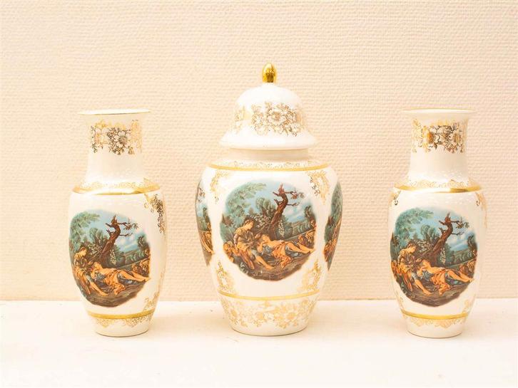 3 delig porseleinen kastel 33085, Huis en Inrichting, Woonaccessoires | Vazen, Gebruikt, Overige kleuren, 75 cm of meer, Aardewerk of Porselein