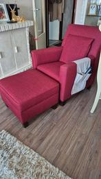 Fauteuil met poef, Ophalen, Zo goed als nieuw, Rond, Stof