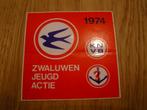 sticker Zwaluwen jeugd actie 1974  KNVB, Verzamelen, Ophalen, Zo goed als nieuw, Bedrijf of Vereniging