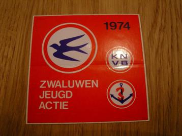 sticker Zwaluwen jeugd actie 1974  KNVB  beschikbaar voor biedingen