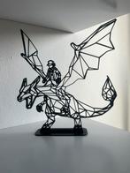 Pokémon Ash Ketchum Riding Charizard Black 3D Model (20 cm), Verzenden, Nieuw, Overige typen